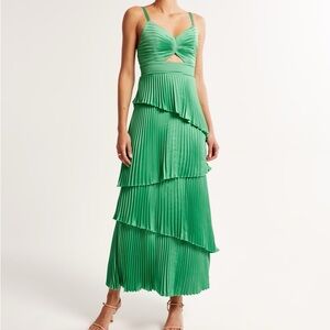 The A&F Giselle Pleated Tiered Maxi Dress